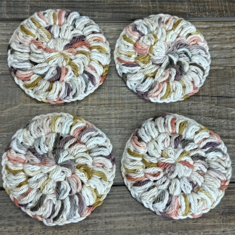 Handcrafted Crochet Face Round‎ Makeup Remover Scrubbies Set Cotton Yarn